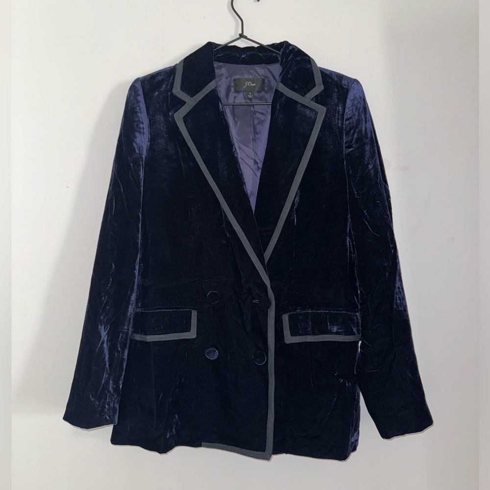 J. Crew Velvet Navy Blazer